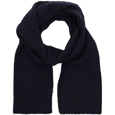 Manfield Blauwe Sjaal Met Ribbel Details - Maat Onesize blauw Manfield Blauwe Sjaal Met Ribbel Details - Maat Onesize blauw