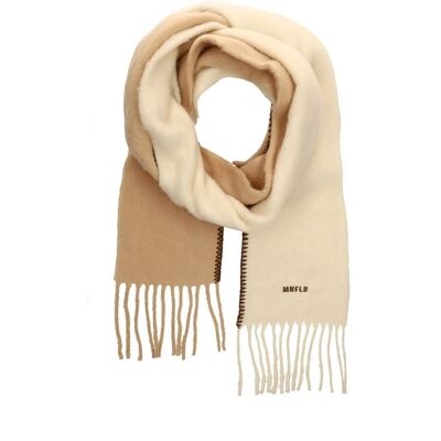 Manfield Beige Sjaal Met Beige En Bruine Details - Maat Onesize beige Manfield Beige Sjaal Met Beige En Bruine Details - Maat Onesize beige