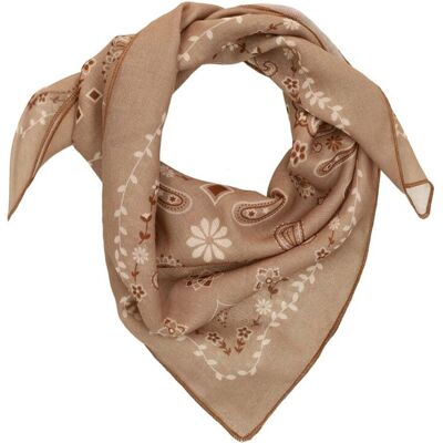 Manfield Beige Sjaaltje Met Wit- En Bruine Details - Maat Onesize beige Manfield Beige Sjaaltje Met Wit- En Bruine Details - Maat Onesize beige
