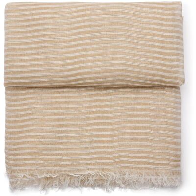 Manfield Beige Gestreepte Sjaal - Maat Onesize beige Manfield Beige Gestreepte Sjaal - Maat Onesize beige