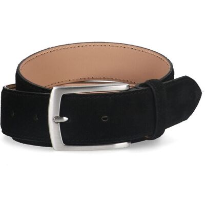 Manfield Zwarte Suède Riem - Maat 105 zwart Manfield Zwarte Suède Riem - Maat 105 zwart