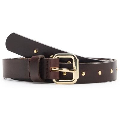 Manfield Donkerbruine Leren Riem - Maat 075 bruin Manfield Donkerbruine Leren Riem - Maat 075 bruin