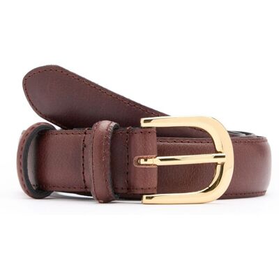 Manfield Bruine Leren Riem - Maat 075 bruin Manfield Bruine Leren Riem - Maat 075 bruin
