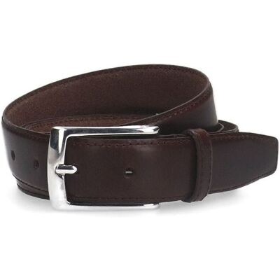 Manfield Donkerbruine Leren Riem - Maat 085 bruin Manfield Donkerbruine Leren Riem - Maat 085 bruin
