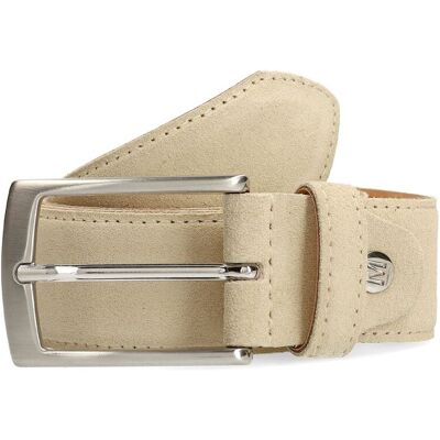 Manfield Beige Suède Riem - Maat 105 beige Manfield Beige Suède Riem - Maat 105 beige