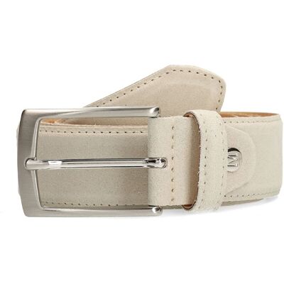 Manfield Beige Suède Riem - Maat 85 grijs Manfield Beige Suède Riem - Maat 85 grijs