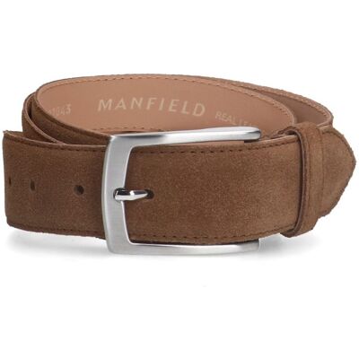 Manfield Taupe Suède Riem - Maat 105 taupe Manfield Taupe Suède Riem - Maat 105 taupe