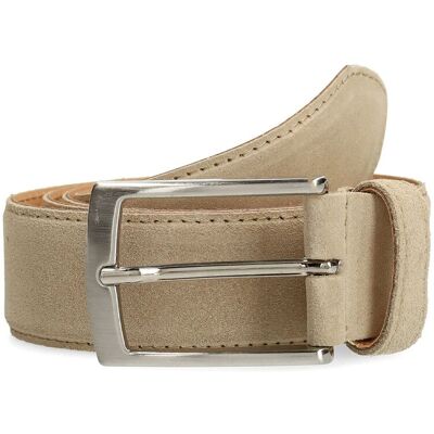 Manfield Beige Suède Riem - Maat 105 beige Manfield Beige Suède Riem - Maat 105 beige