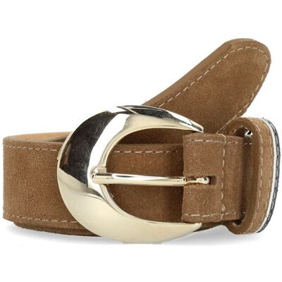 Manfield Taupe Suède Riem - Maat 105 taupe Manfield Taupe Suède Riem - Maat 105 taupe