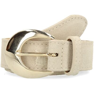 Manfield Beige Suède Riem - Maat 105 beige Manfield Beige Suède Riem - Maat 105 beige