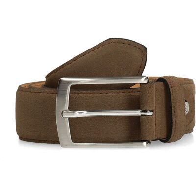 Manfield Taupe Suède Riem - Maat 105 taupe Manfield Taupe Suède Riem - Maat 105 taupe