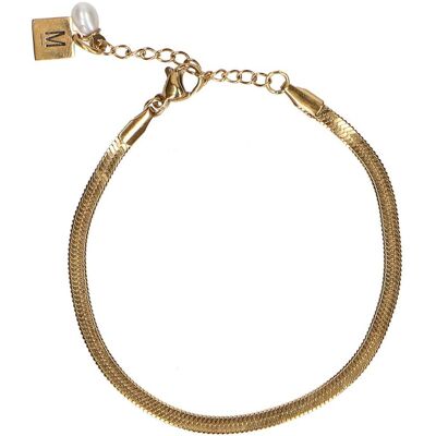 Manfield Goudkleurige Armband Van Stainless Steel - Maat Onesize goud Manfield Goudkleurige Armband Van Stainless Steel - Maat Onesize goud
