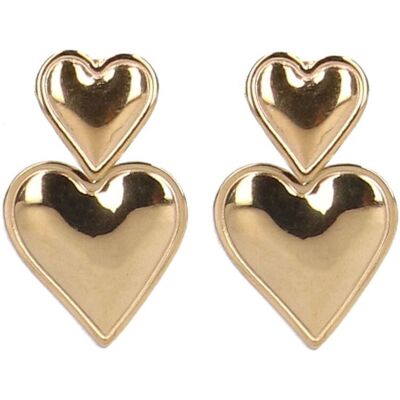 Manfield Goudkleurige Hartjes Oorbellen - Maat Onesize goud Manfield Goudkleurige Hartjes Oorbellen - Maat Onesize goud