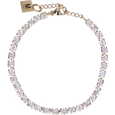 Manfield Goudkleurige Strass Armband - Maat Onesize goud Manfield Goudkleurige Strass Armband - Maat Onesize goud