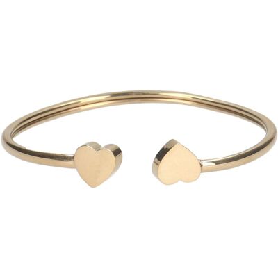 Manfield Goudkleurige Bangle Armband Van Stainless Steel - Maat Onesize goud Manfield Goudkleurige Bangle Armband Van Stainless Steel - Maat Onesize goud
