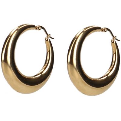 Manfield Grote Ronden Goudkleurige Oorbellen - Maat Onesize goud Manfield Grote Ronden Goudkleurige Oorbellen - Maat Onesize goud