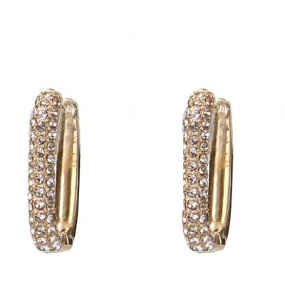 Manfield Gouden Oorbellen Met Strass - Maat Onesize goud Manfield Gouden Oorbellen Met Strass - Maat Onesize goud