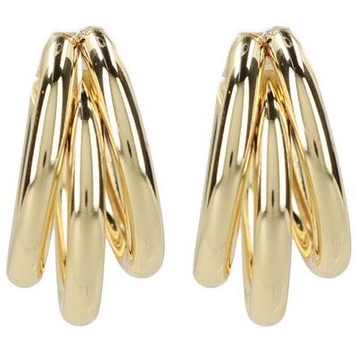 Manfield Goudkleurige Ronde Oorbellen - Maat Onesize goud Manfield Goudkleurige Ronde Oorbellen - Maat Onesize goud