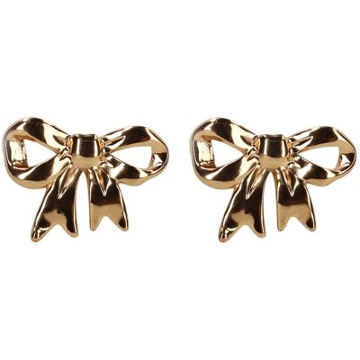 Manfield Gouden Strikjes Oorbellen - Maat Onesize goud Manfield Gouden Strikjes Oorbellen - Maat Onesize goud