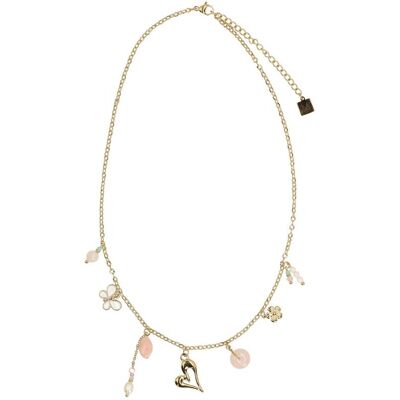 Manfield Goudkleurige Ketting Met Bedeltjes - Maat Onesize goud Manfield Goudkleurige Ketting Met Bedeltjes - Maat Onesize goud