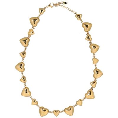 Manfield Goudkleurige Hartjes Ketting - Maat Onesize goud Manfield Goudkleurige Hartjes Ketting - Maat Onesize goud
