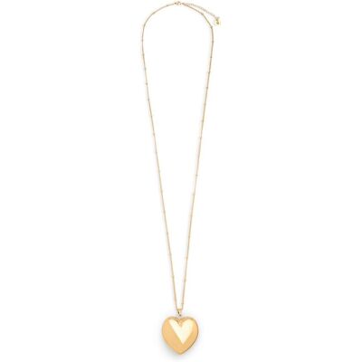 Manfield Goudkleurige Lange Hartjes Ketting - Maat Onesize goud Manfield Goudkleurige Lange Hartjes Ketting - Maat Onesize goud