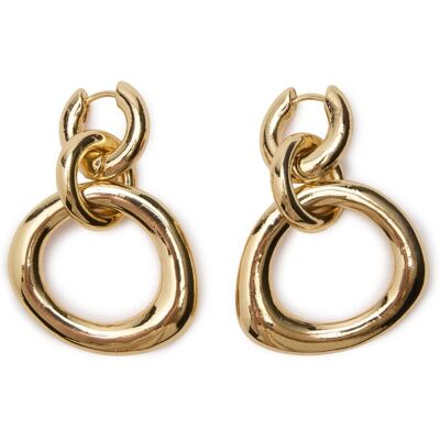 Manfield Goudkleurige Hanger Oorbellen - Maat Onesize goud Manfield Goudkleurige Hanger Oorbellen - Maat Onesize goud