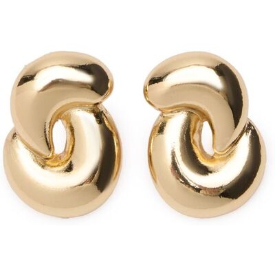 Manfield Goudkleurige Twister Oorknopjes - Maat Onesize goud Manfield Goudkleurige Twister Oorknopjes - Maat Onesize goud