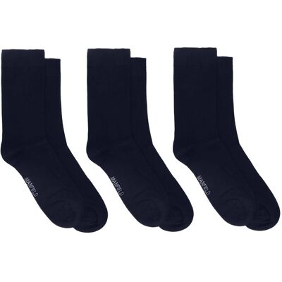 Manfield 3-pack Donkerblauwe Bamboe Sokken - Maat 43-46 blauw Manfield 3-pack Donkerblauwe Bamboe Sokken - Maat 43-46 blauw