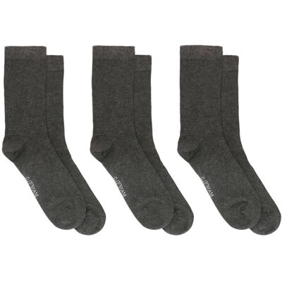 Manfield Set Van 3 Paar Antraciet Bamboe Sokken - Maat 39-42 donker grijs Manfield Set Van 3 Paar Antraciet Bamboe Sokken - Maat 39-42 donker grijs