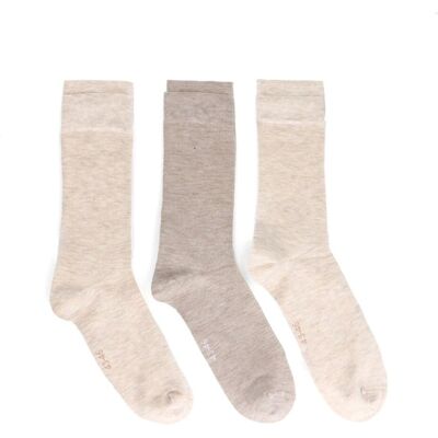 Manfield Beige 3-pack Sokken - Maat 39-42 beige Manfield Beige 3-pack Sokken - Maat 39-42 beige