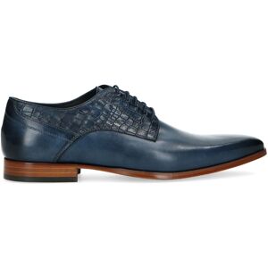 Black Label Donkerblauwe Leren Veterschoenen - Maat 46 blauw Black Label Donkerblauwe Leren Veterschoenen - Maat 46 blauw
