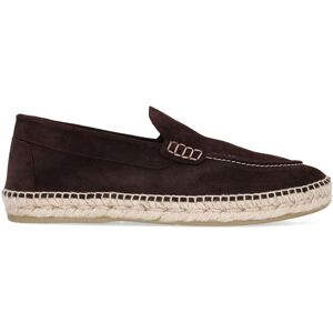Manfield Donkerbruine Suède Espadrilles - Maat 45 bruin Manfield Donkerbruine Suède Espadrilles - Maat 45 bruin