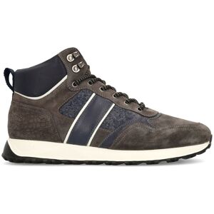 Manfield Donkergrijze Suède Veterschoenen - Maat 44 grijs Manfield Donkergrijze Suède Veterschoenen - Maat 44 grijs