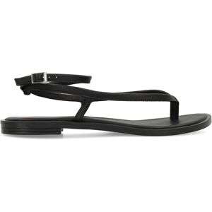 Manfield Manfield X Jolielot - Zwarte Leren Sandalen Met Gespsluiting - Maat 42 zwart Manfield Manfield X Jolielot - Zwarte Leren Sandalen Met Gespsluiting - Maat 42 zwart
