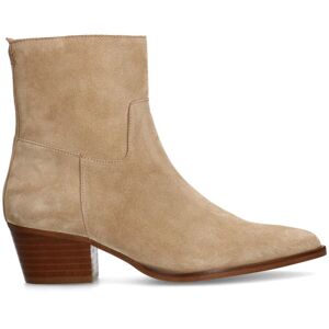 Manfield Beige Suède Enkellaarsjes Met Hak Met Ritssluiting - Maat 36 beige Manfield Beige Suède Enkellaarsjes Met Hak Met Ritssluiting - Maat 36 beige