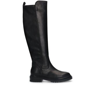 Manfield Zwarte Leren Hoge Laarzen Met Lage Hak Van 2 Cm Met Ritssluiting - Maat 36 zwart Manfield Zwarte Leren Hoge Laarzen Met Lage Hak Van 2 Cm Met Ritssluiting - Maat 36 zwart