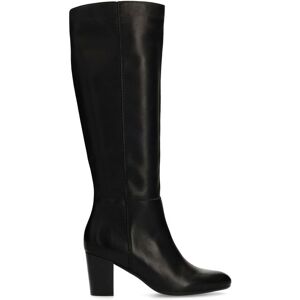 Manfield Zwarte Leren Hoge Laarzen Met Hak Met Ritssluiting - Maat 40 zwart Manfield Zwarte Leren Hoge Laarzen Met Hak Met Ritssluiting - Maat 40 zwart