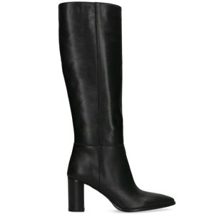 Manfield Zwarte Leren Hoge Laarzen Met Hak Met Ritssluiting - Maat 36 zwart Manfield Zwarte Leren Hoge Laarzen Met Hak Met Ritssluiting - Maat 36 zwart
