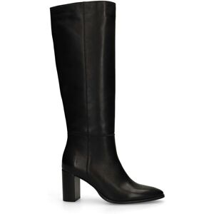 Manfield Zwarte Leren Hoge Laarzen Met Hak Met Ritssluiting - Maat 37 zwart Manfield Zwarte Leren Hoge Laarzen Met Hak Met Ritssluiting - Maat 37 zwart