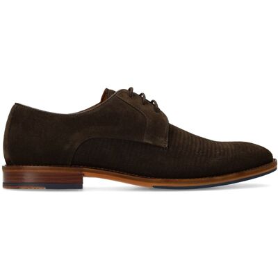 Manfield Bruine Suède Veterschoenen - Maat 46 bruin Manfield Bruine Suède Veterschoenen - Maat 46 bruin