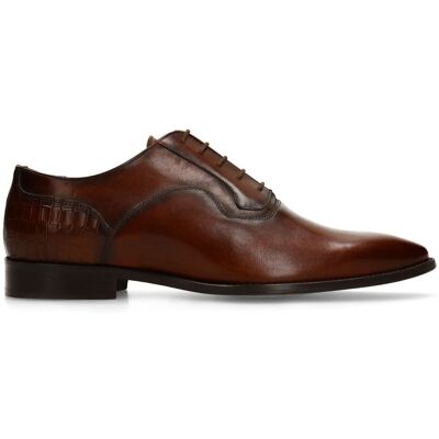 Black Label Donkerbruine Leren Veterschoenen - Maat 40 bruin Black Label Donkerbruine Leren Veterschoenen - Maat 40 bruin
