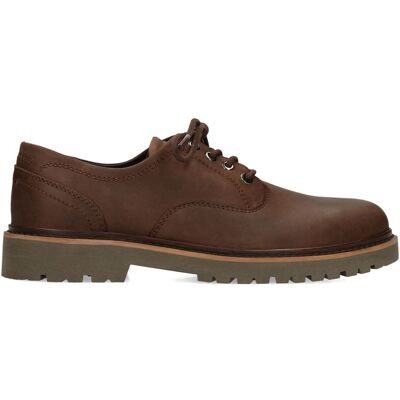 Manfield Bruine Leren Veterschoenen - Maat 44 bruin Manfield Bruine Leren Veterschoenen - Maat 44 bruin