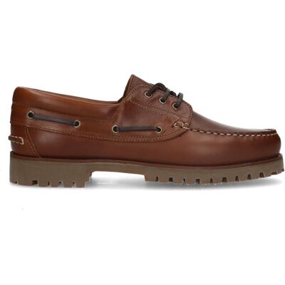 Manfield Cognac Leren Bootschoenen Met Veters - Maat 41 cognac Manfield Cognac Leren Bootschoenen Met Veters - Maat 41 cognac