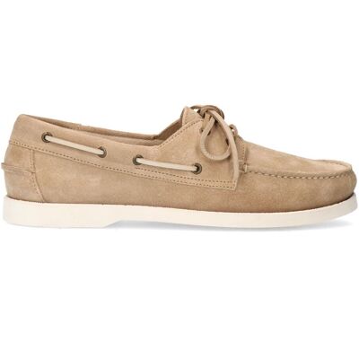Manfield Beige Suède Bootschoenen Met Veters - Maat 44 beige Manfield Beige Suède Bootschoenen Met Veters - Maat 44 beige
