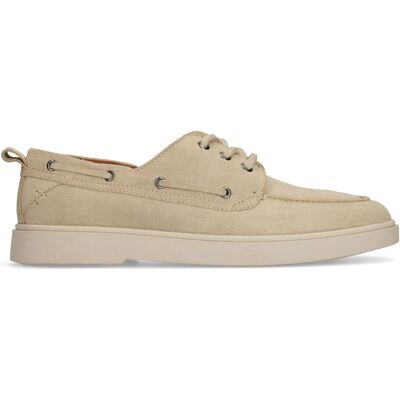 Manfield Beige Suède Bootschoenen Met Veters - Maat 43 beige Manfield Beige Suède Bootschoenen Met Veters - Maat 43 beige