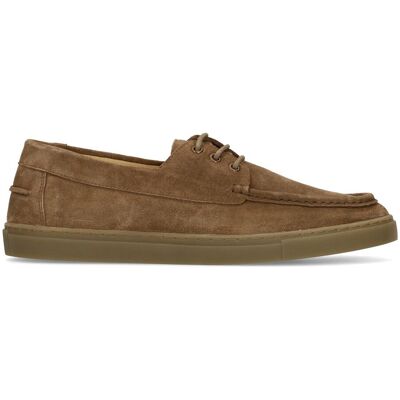 Manfield Beige Suède Bootschoenen Met Veters - Maat 46 beige Manfield Beige Suède Bootschoenen Met Veters - Maat 46 beige