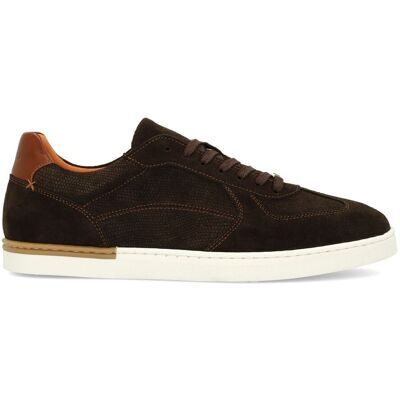 Manfield Bruine Suède Sneakers Met Veters - Maat 41 bruin Manfield Bruine Suède Sneakers Met Veters - Maat 41 bruin