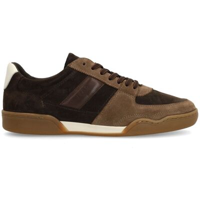 Manfield Bruine Suède Sneakers Met Veters - Maat 45 bruin Manfield Bruine Suède Sneakers Met Veters - Maat 45 bruin