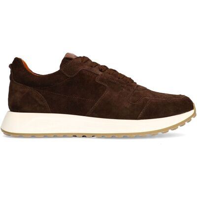 Manfield Bruine Suède Sneakers Met Veters - Maat 45 bruin Manfield Bruine Suède Sneakers Met Veters - Maat 45 bruin